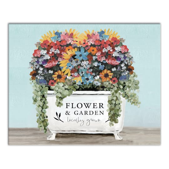 Floral Bathtub Canvas Wall Art